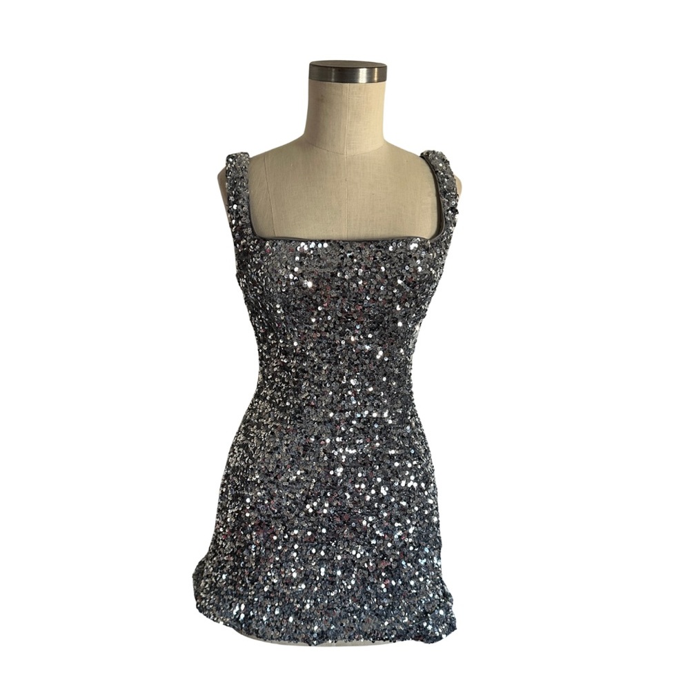 Princess Polly Silver Sequin Mini Dress